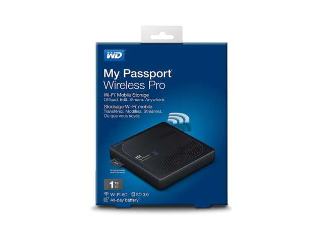ذخیره ساز اکسترنال وسترن دیجیتال MY PASSPORT WIRELESS PRO 1TB WDBVPL0010BBK-NESN