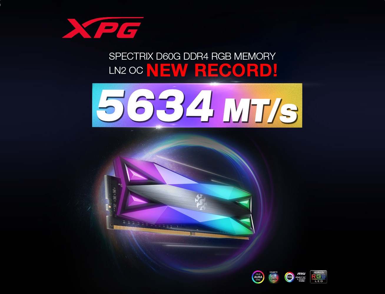 ADATA با ماژول رم XPG SPECTRIX D60G به سرعت 5634 مگاهرتزی دست یافت