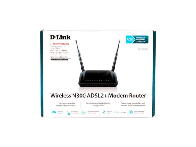 مودم روتر ADSL2 Plus بی‌ سیم N300 دی-لینک مدل DSL-2740U