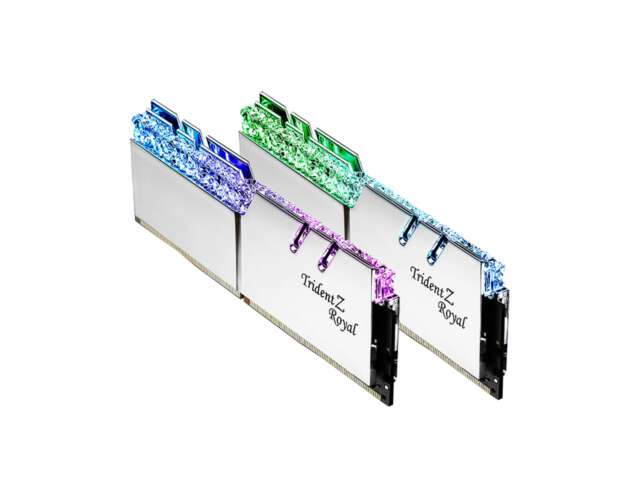 رم دسکتاپ DDR4 دو کاناله 3000 مگاهرتز CL16 جی‌اسکیل مدل TridentZ Royal Silver RGB ظرفیت 32 گیگابایت