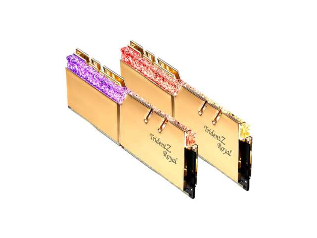 رم دسکتاپ DDR4 دو کاناله 3000 مگاهرتز CL16 جی‌اسکیل مدل TridentZ Royal Gold RGB ظرفیت 32 گیگابایت