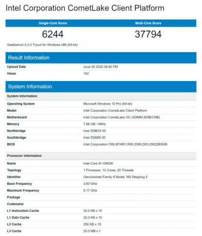 پردازنده Core i9-10850K، جانشین ارزان‌قیمت Core i9-10900K