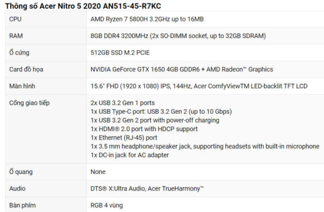 لپ‌تاپ 1950 یورویی Acer Nitro با سی‌پی‌یو AMD Ryzen 7 5800H و کارت گرافیک NVIDIA RTX 3080