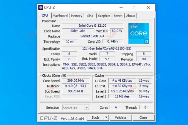 بهبود حداقل 20 درصدی کارایی پردازنده i3-12100 نسبت به تراشه Ryzen 3 3300X